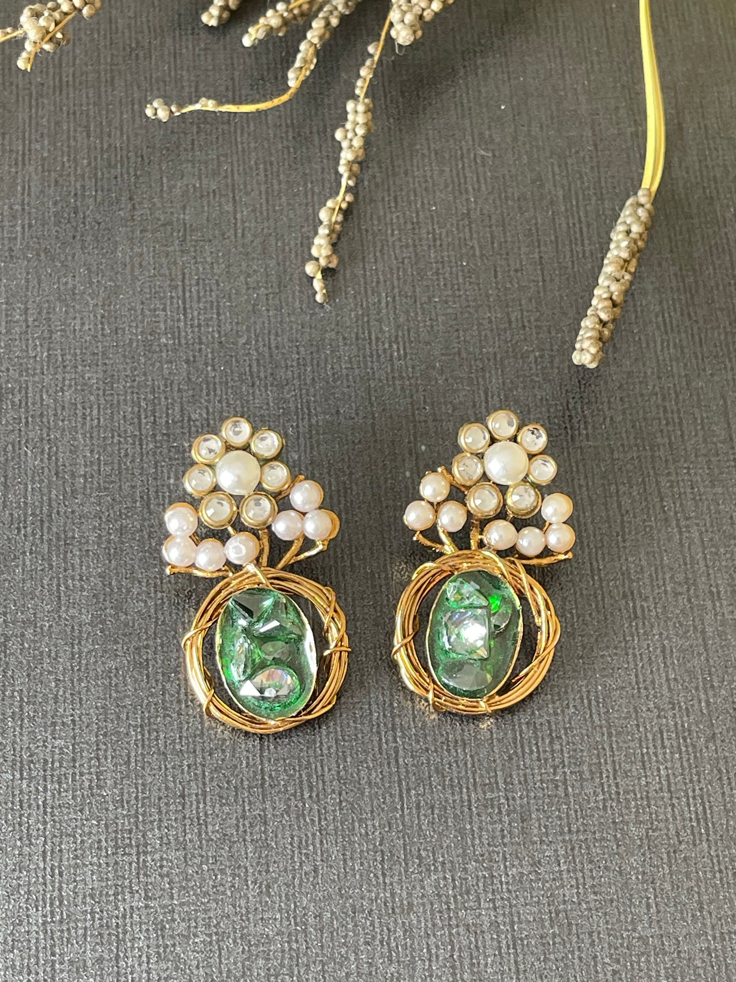 "Emerald Enchantment Studs"